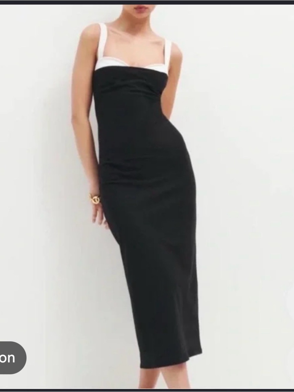 REFORMATION Nelle Black Knit Midi Dress Size Large